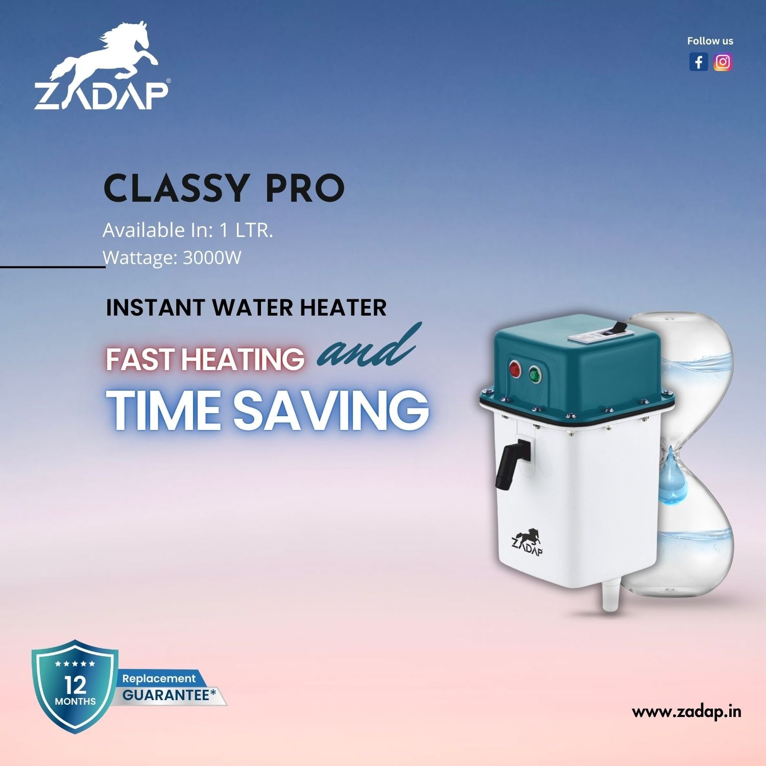 Portable Instant Water Heater - Classy Pro (With MCB)