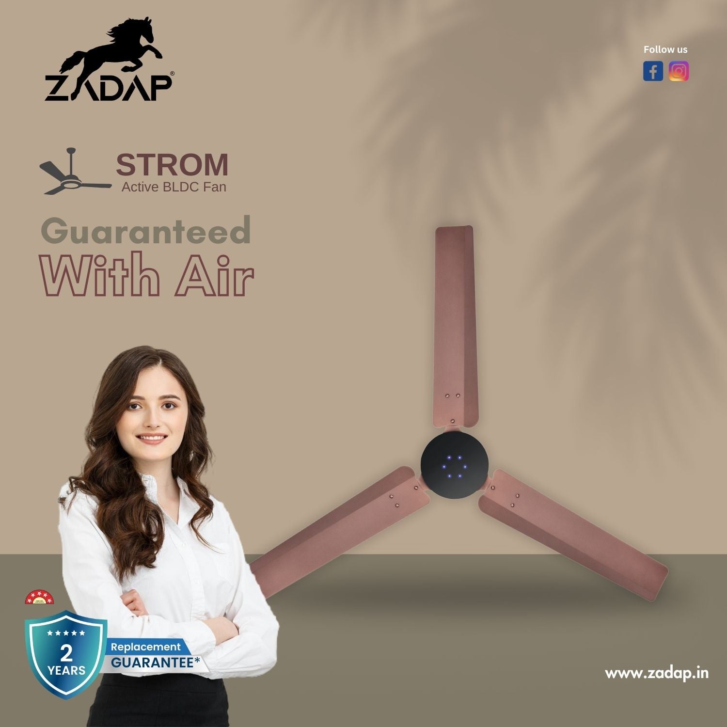 BLDC Ceiling Fan - STROM (Red Copper)
