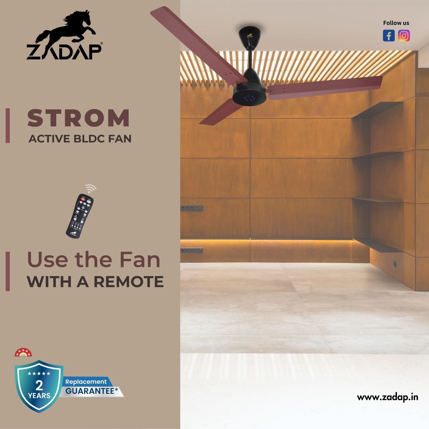 BLDC Ceiling Fan - STROM (Matt Brown)