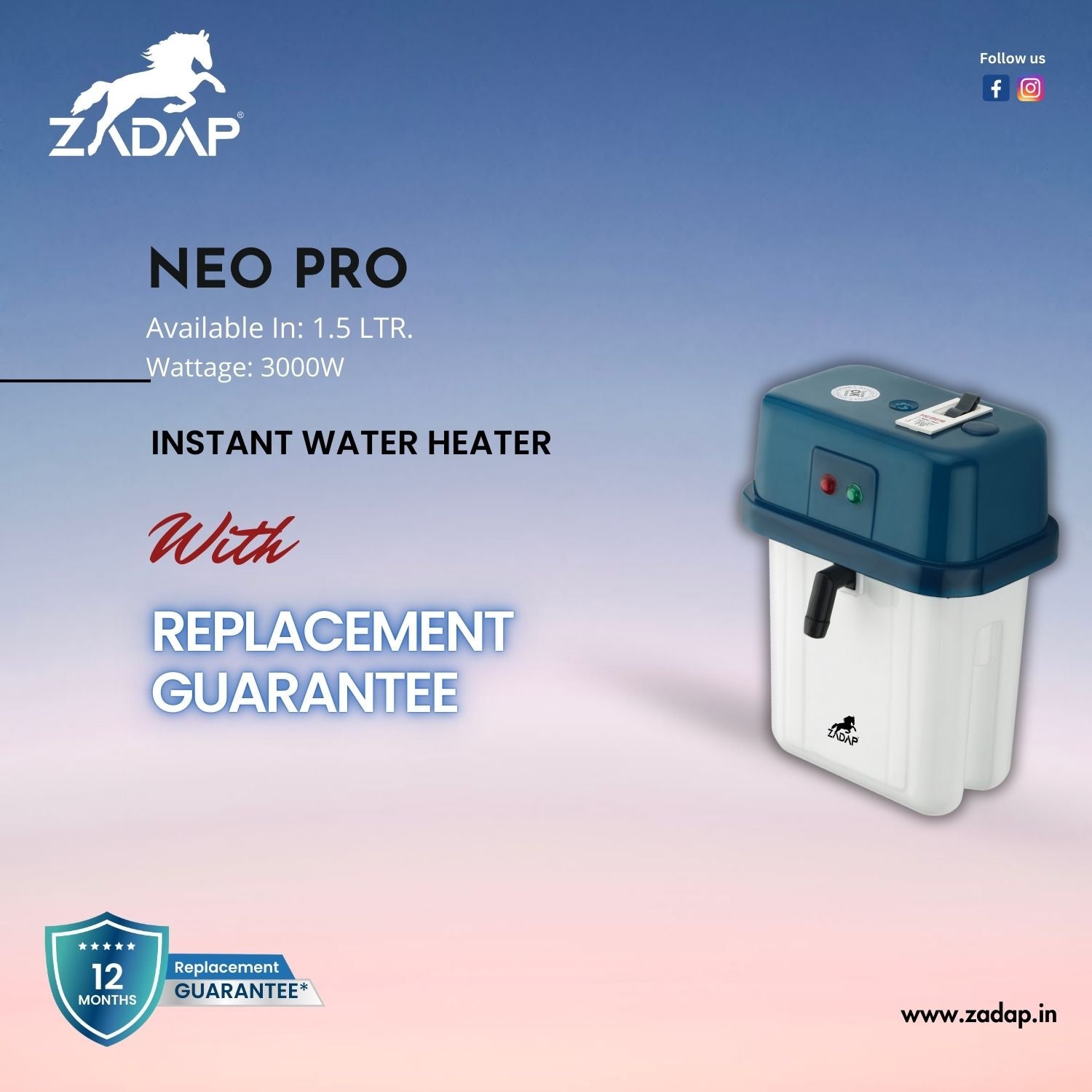 Portable Instant Water Heater - Neo Pro (With MCB)