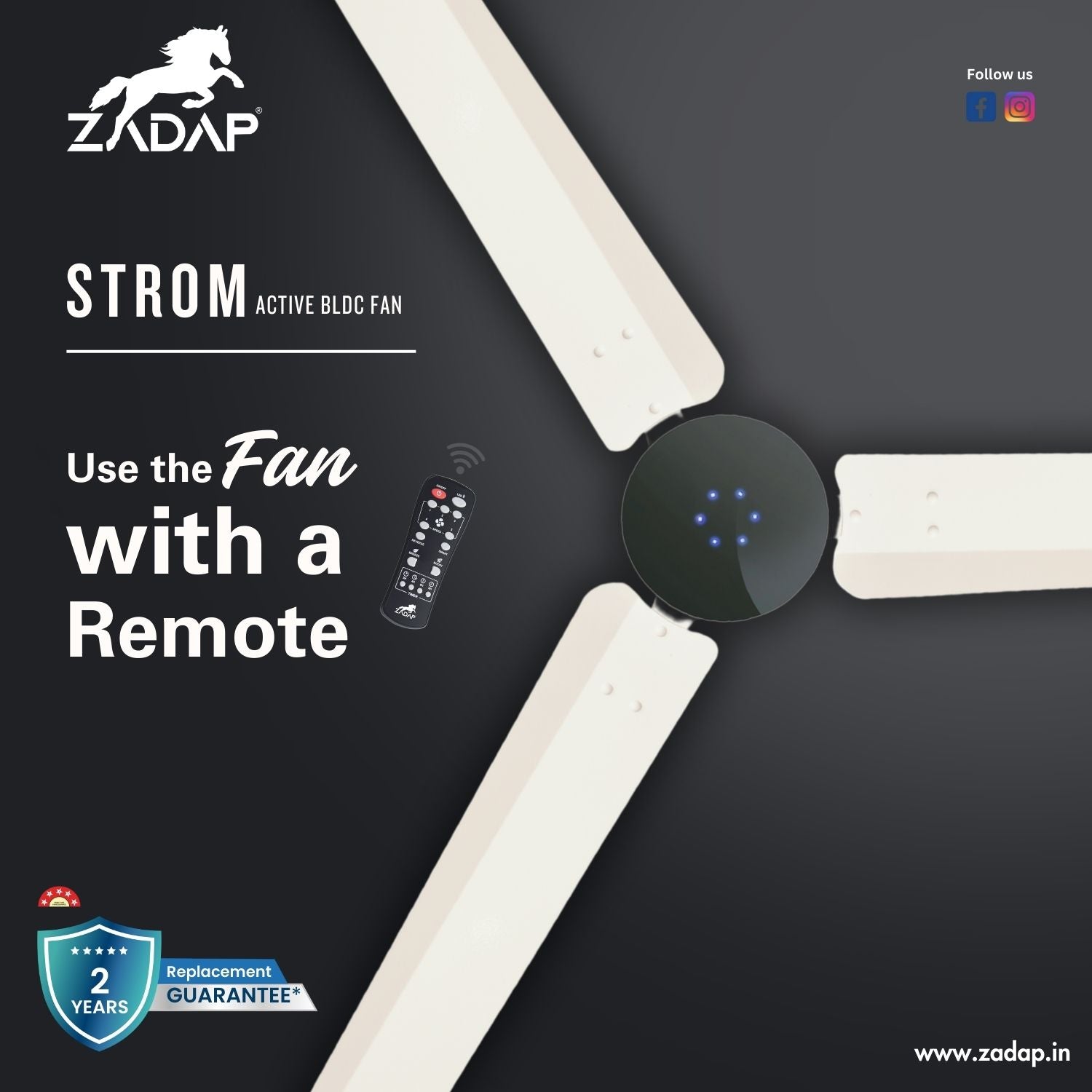 BLDC Ceiling Fan - STROM (Ivory)