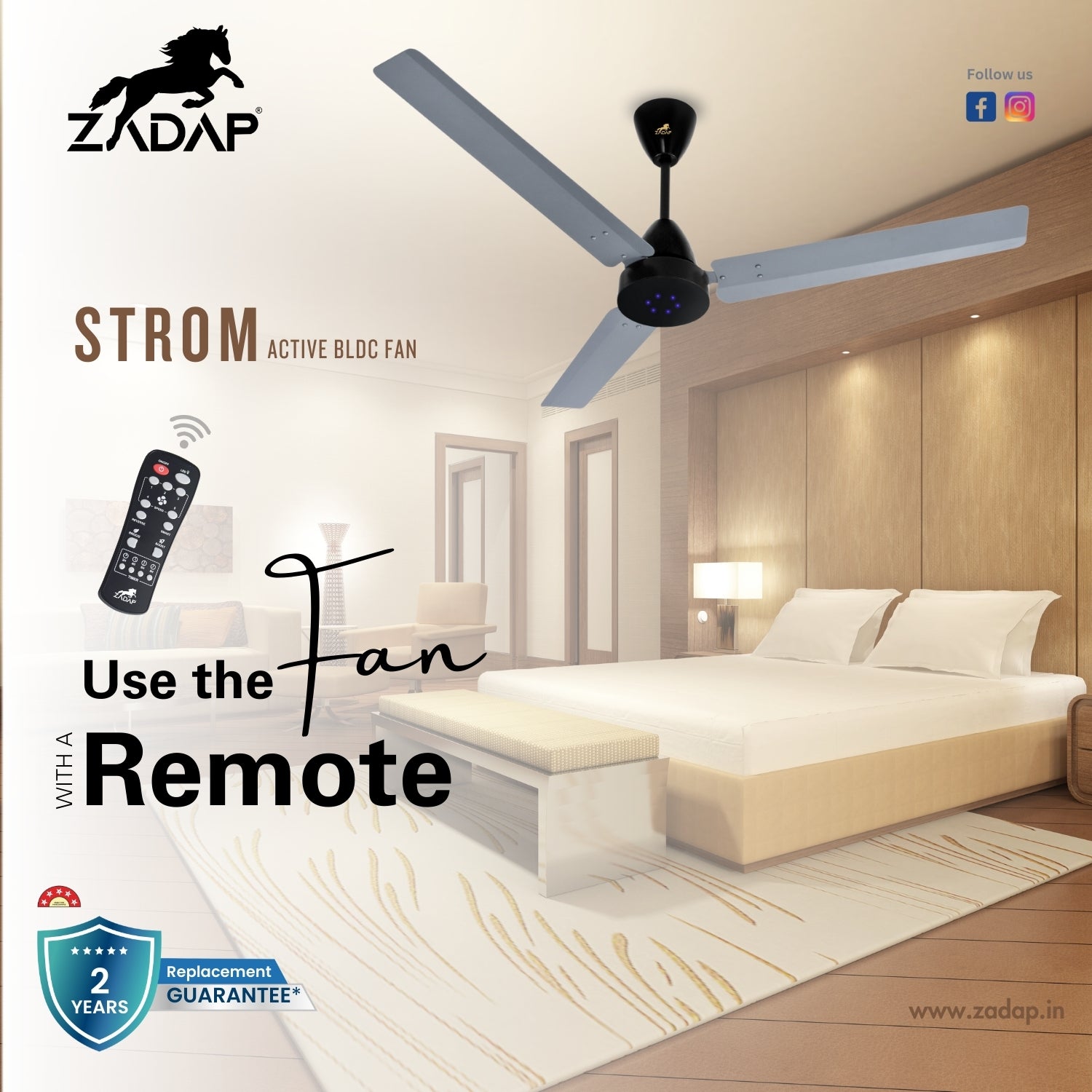 BLDC Ceiling Fan - STROM (Gray)