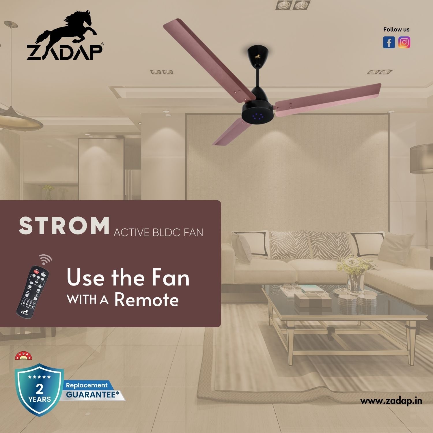 BLDC Ceiling Fan - STROM (Red Copper)