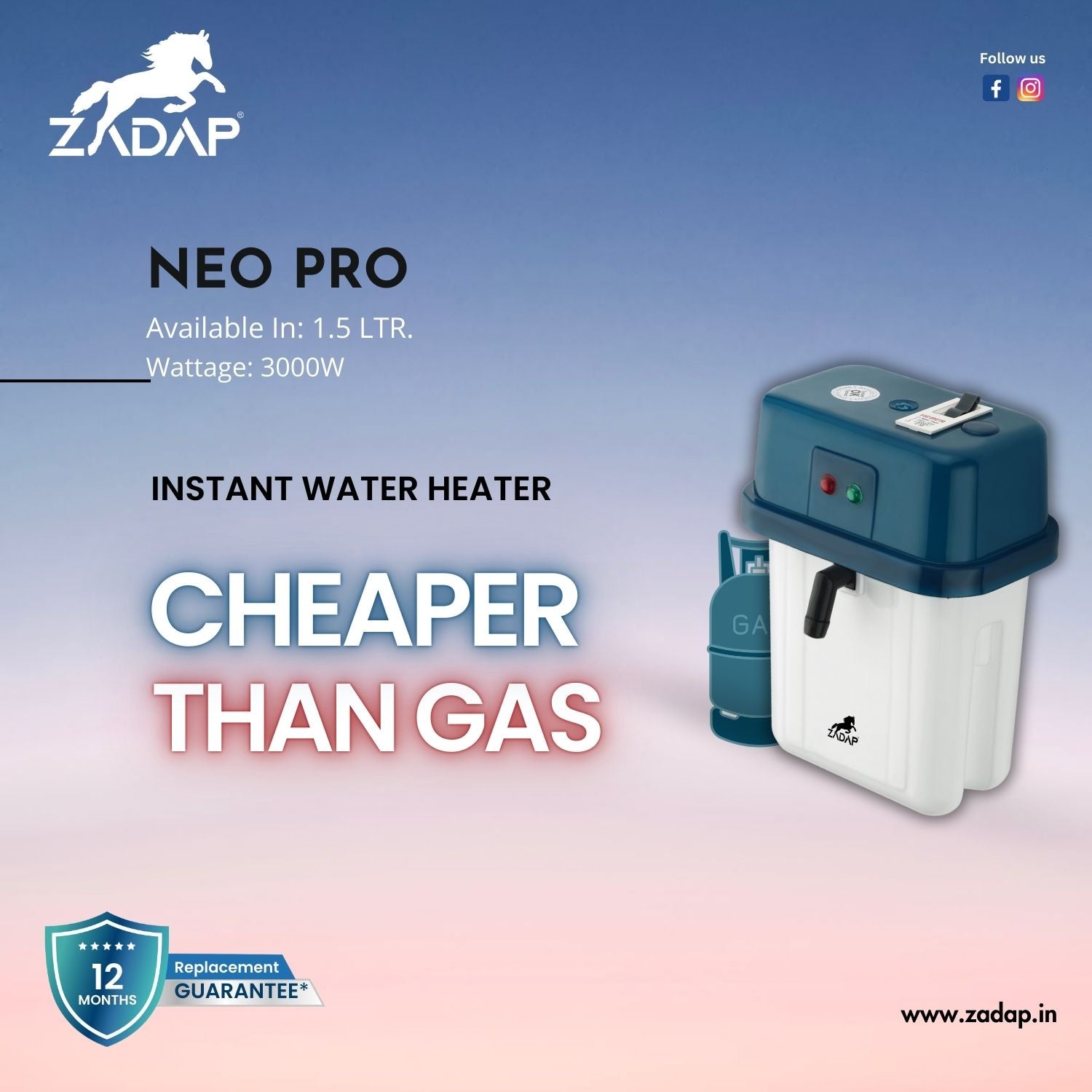 Portable Instant Water Heater - Neo Pro (With MCB)
