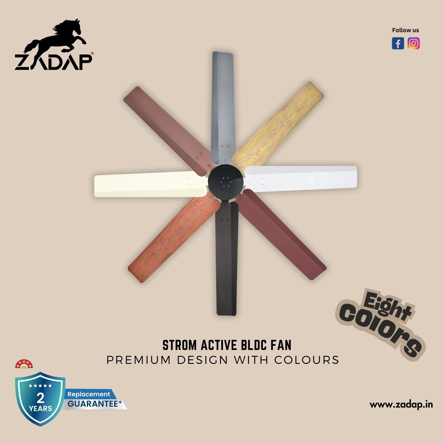 BLDC Ceiling Fan - STROM (Light Wooden)