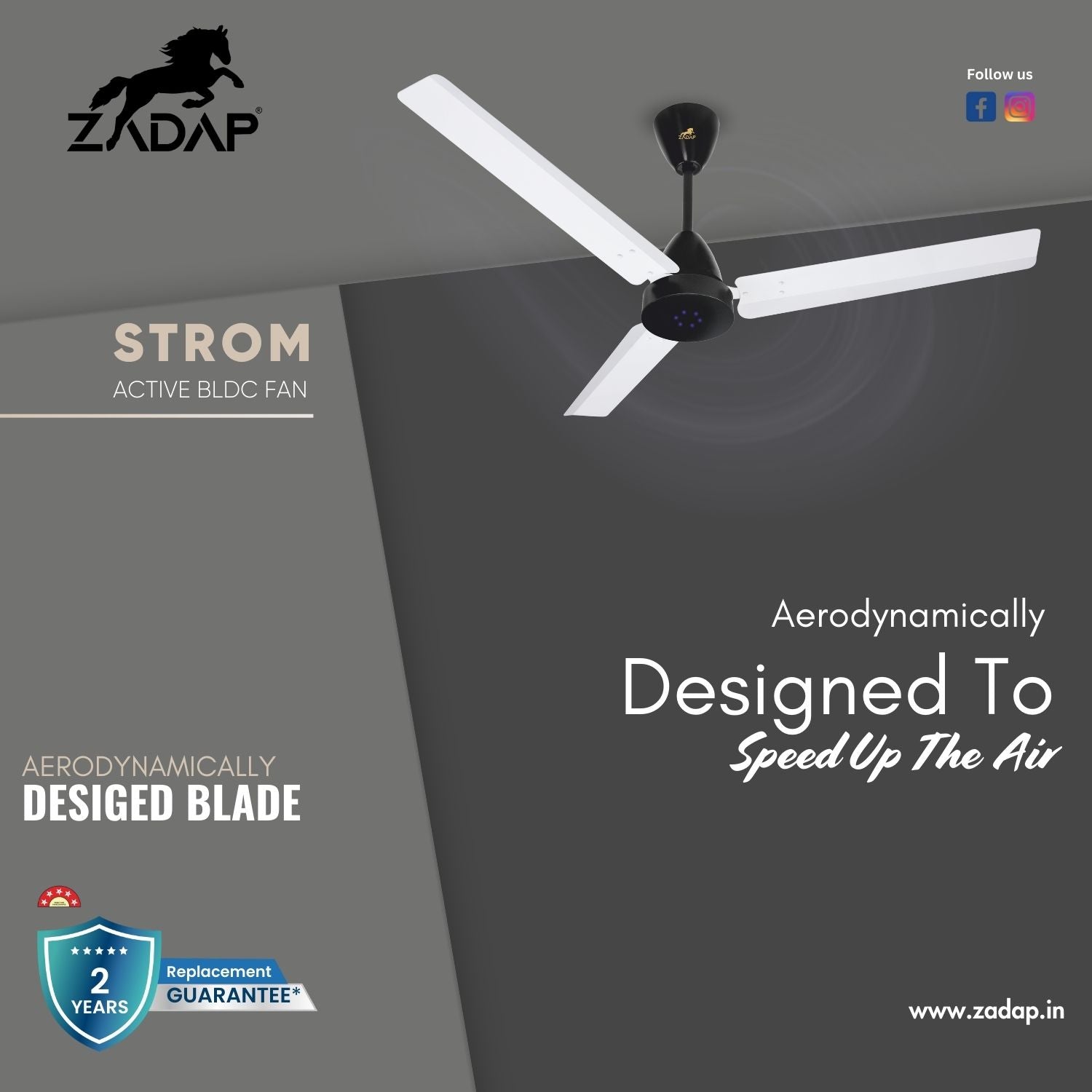 BLDC Ceiling Fan - STROM (White)