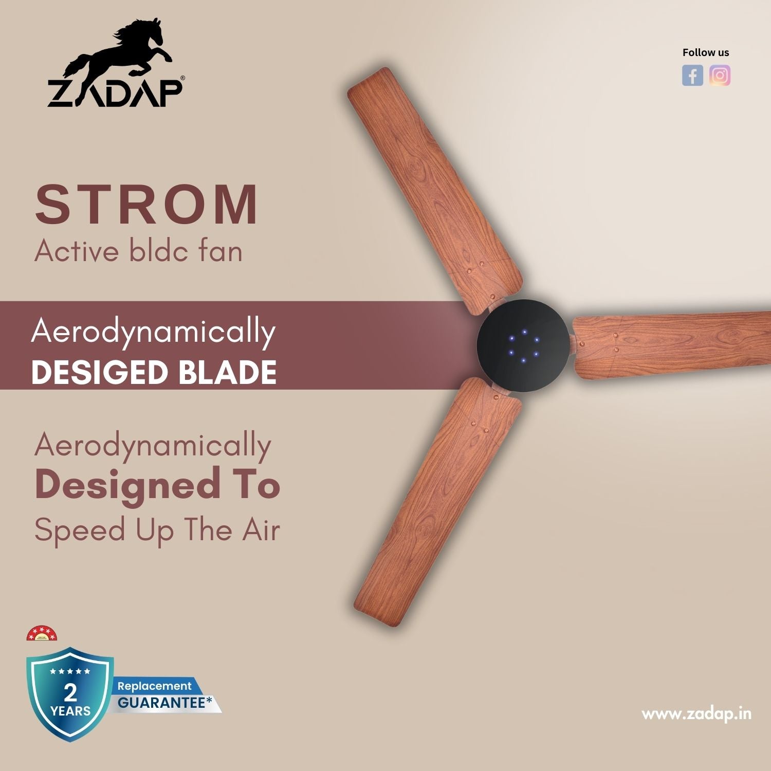 BLDC Ceiling Fan - STROM (Wooden)