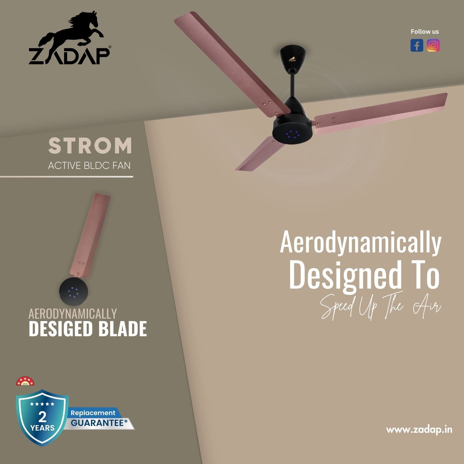 BLDC Ceiling Fan - STROM (Red Copper)