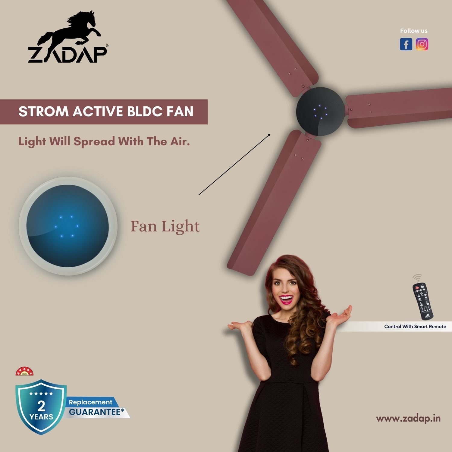 BLDC Ceiling Fan - STROM (Matt Brown)