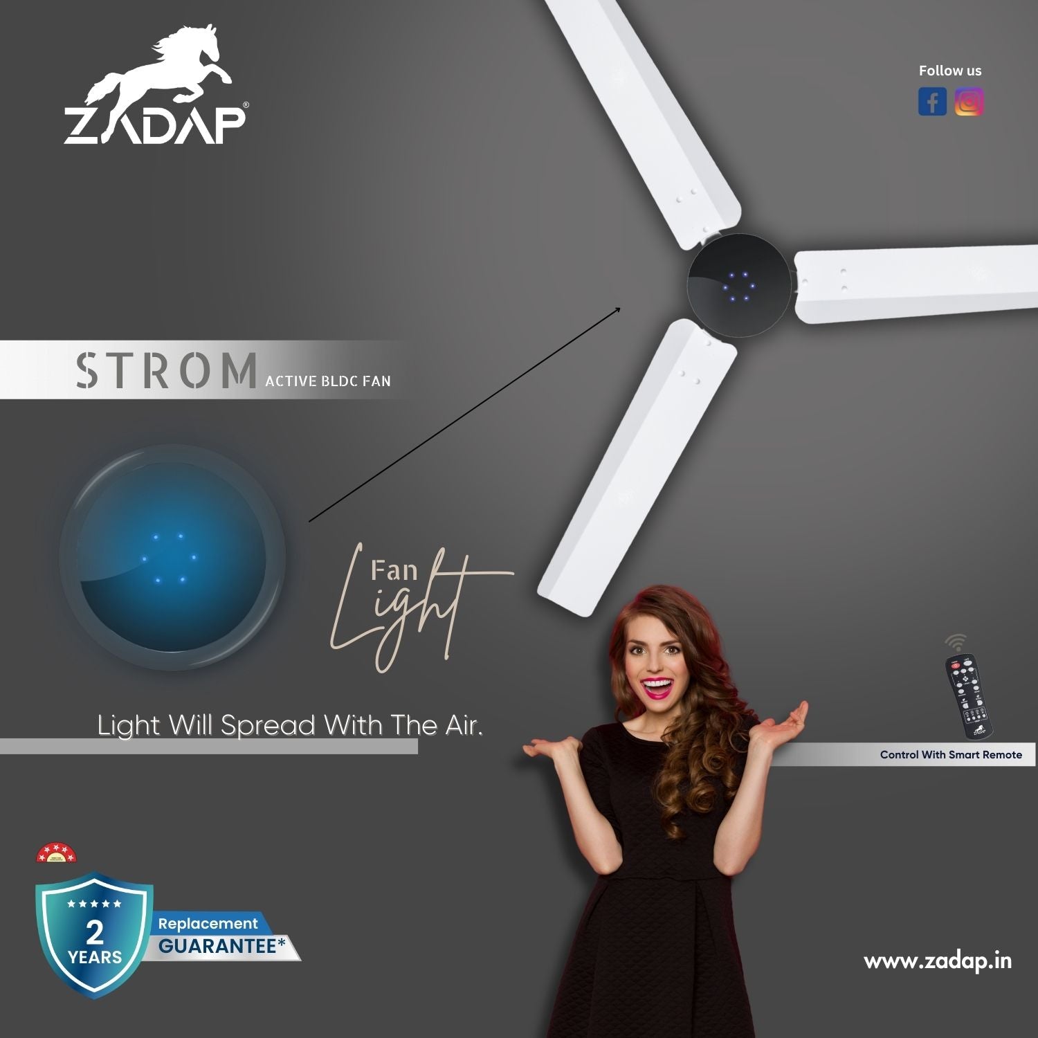 BLDC Ceiling Fan - STROM (White)