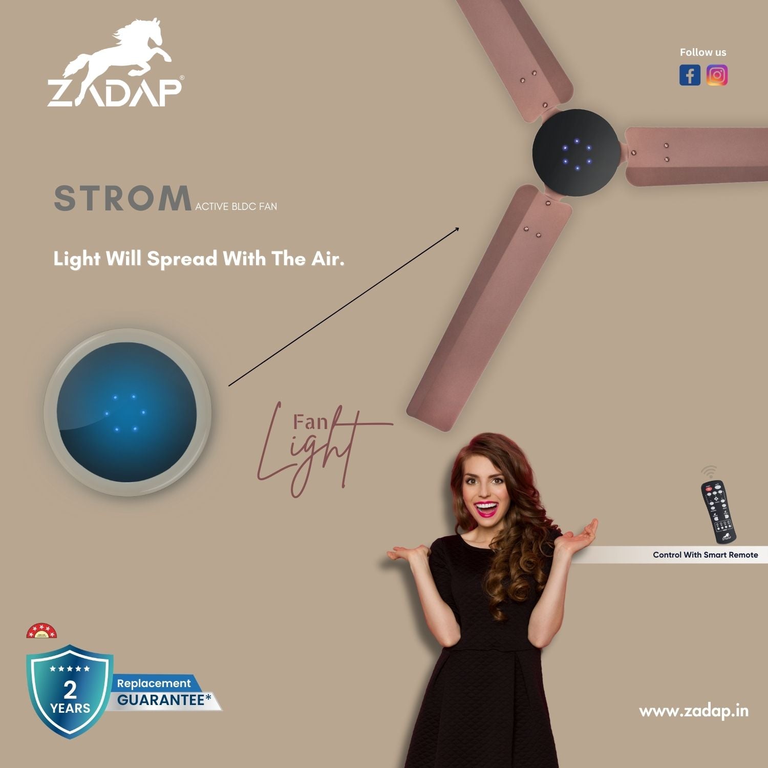 BLDC Ceiling Fan - STROM (Red Copper)