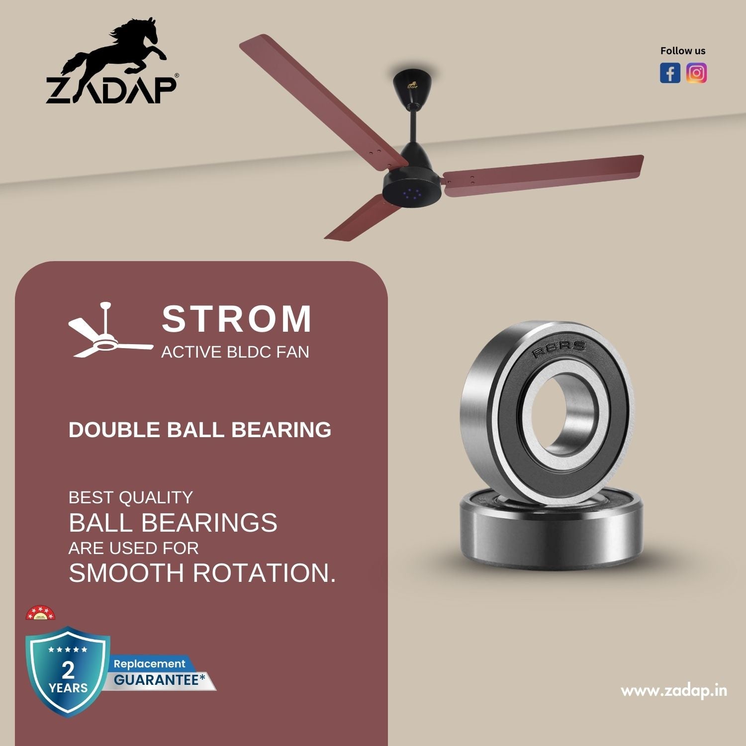 BLDC Ceiling Fan - STROM (Matt Brown)