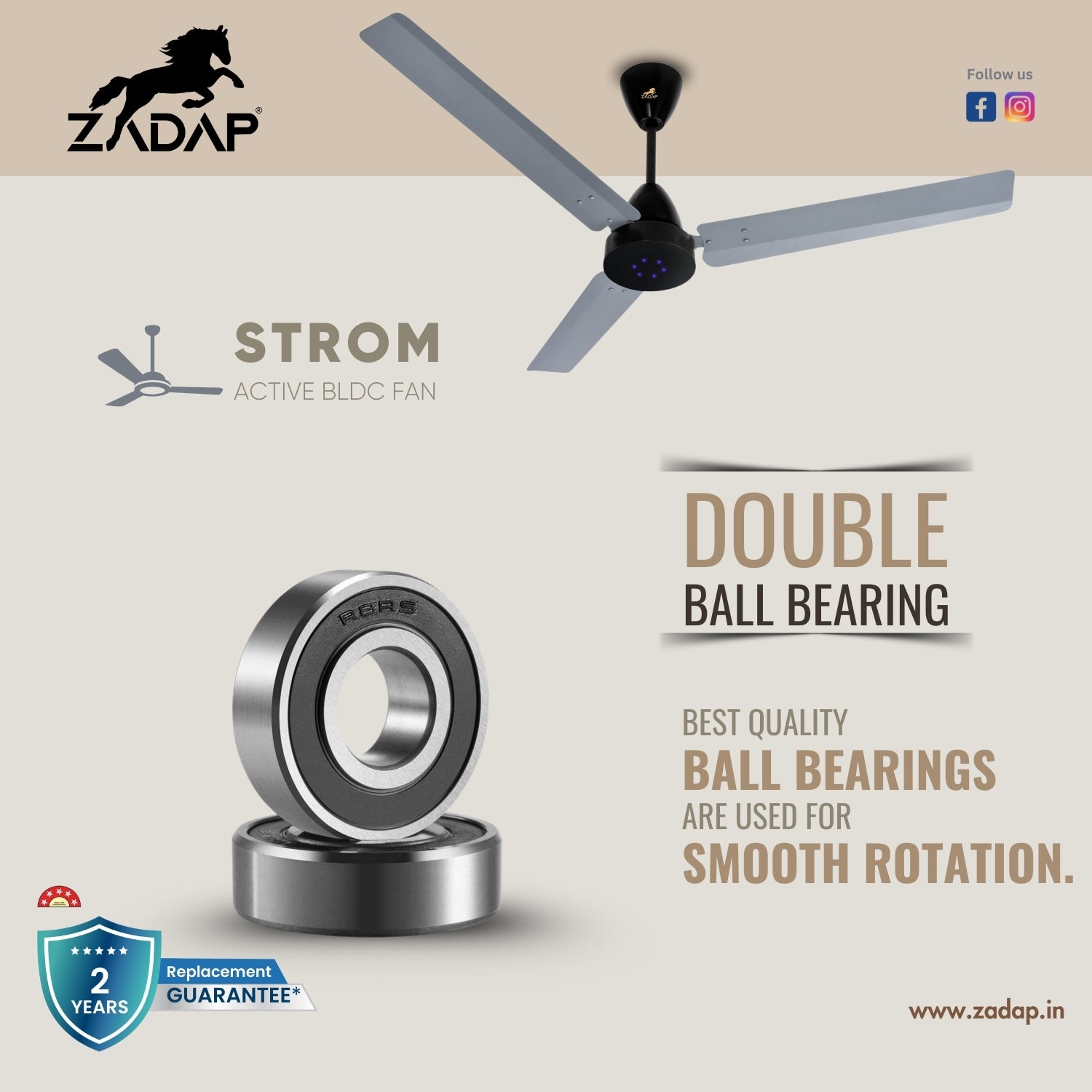 BLDC Ceiling Fan - STROM (Gray)