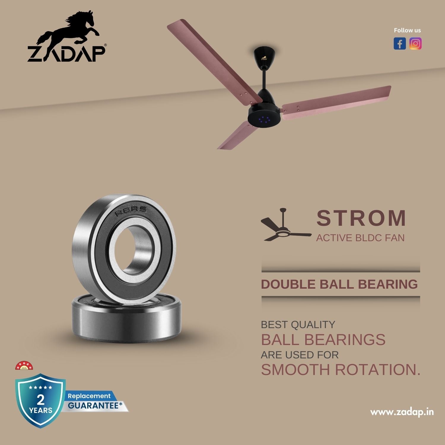 BLDC Ceiling Fan - STROM (Red Copper)
