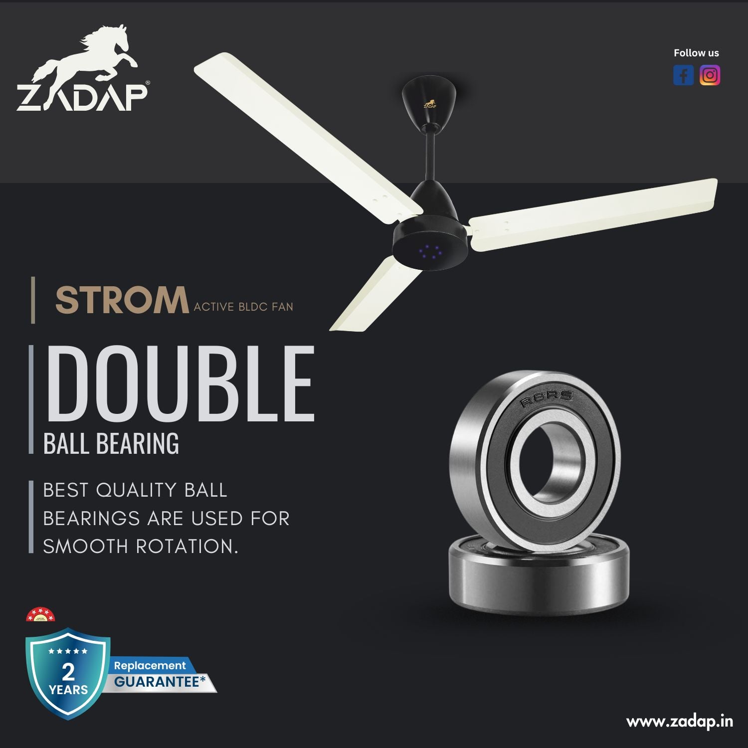 BLDC Ceiling Fan - STROM (Ivory)