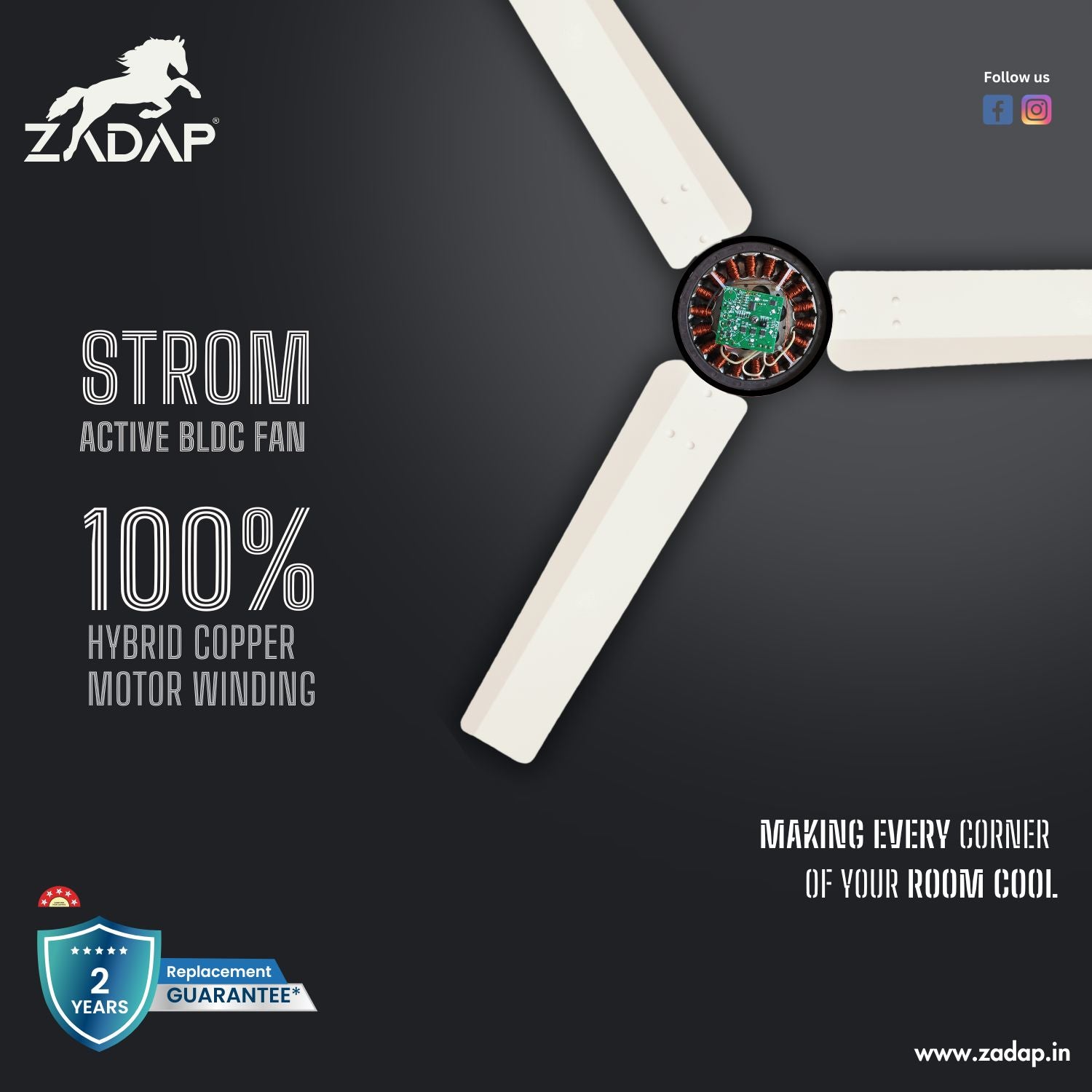 BLDC Ceiling Fan - STROM (Ivory)