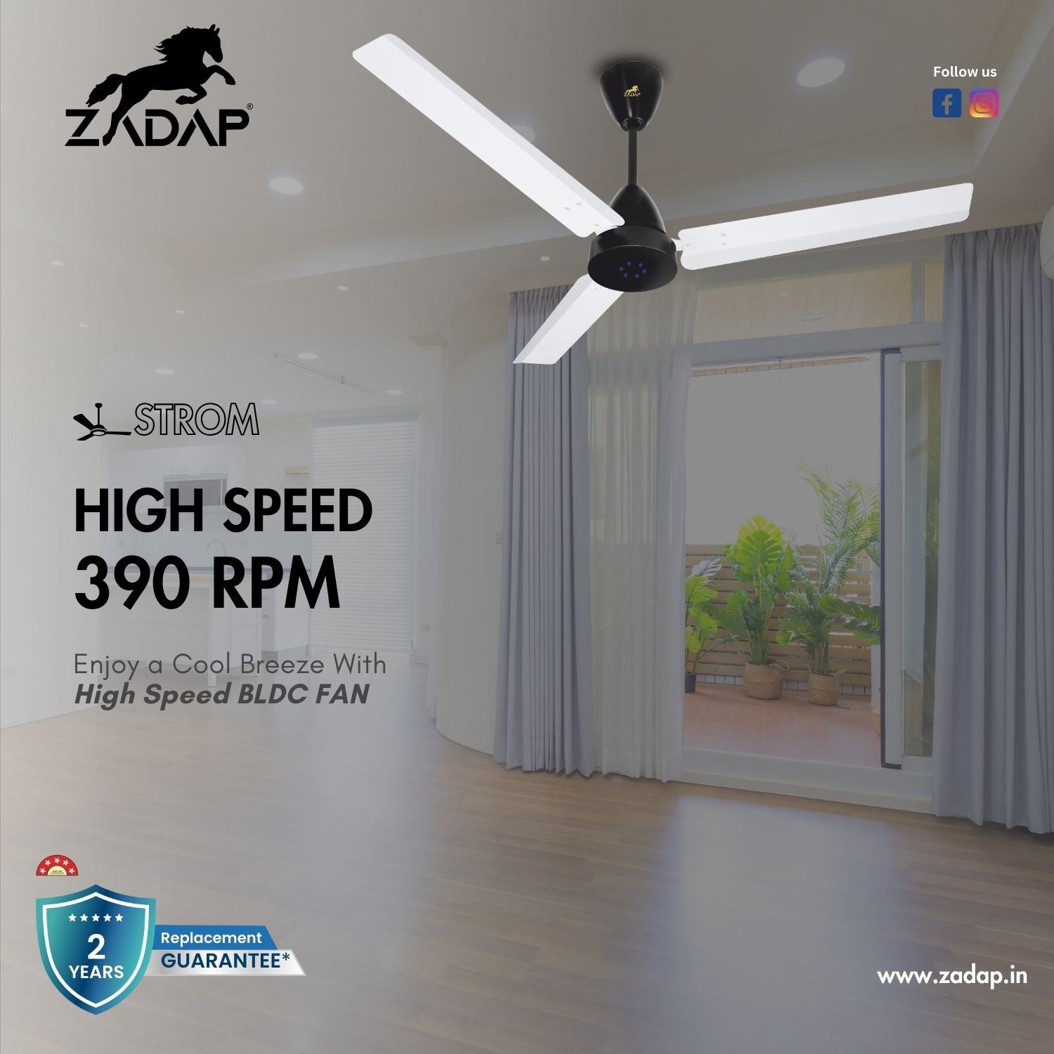 BLDC Ceiling Fan - STROM (White)