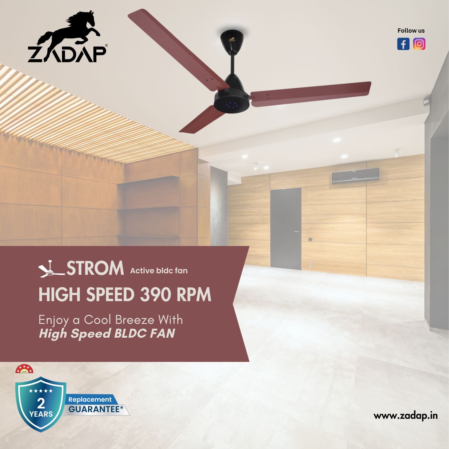 BLDC Ceiling Fan - STROM (Matt Brown)