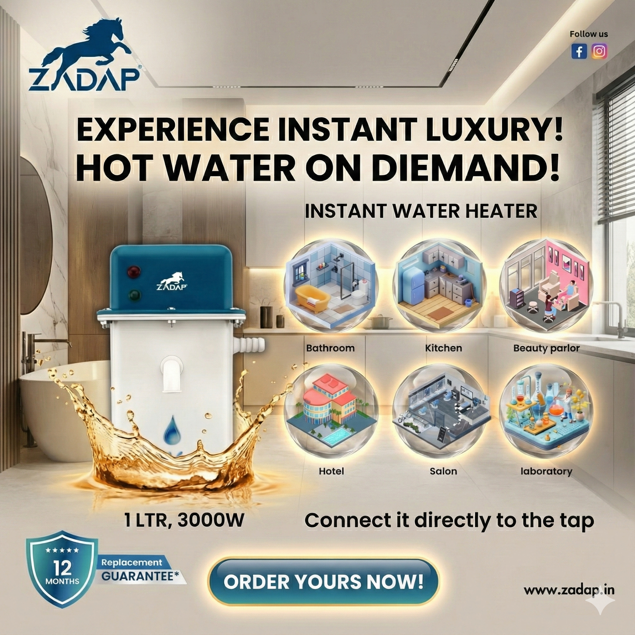 Portable Instant Water Heater - Captain 1