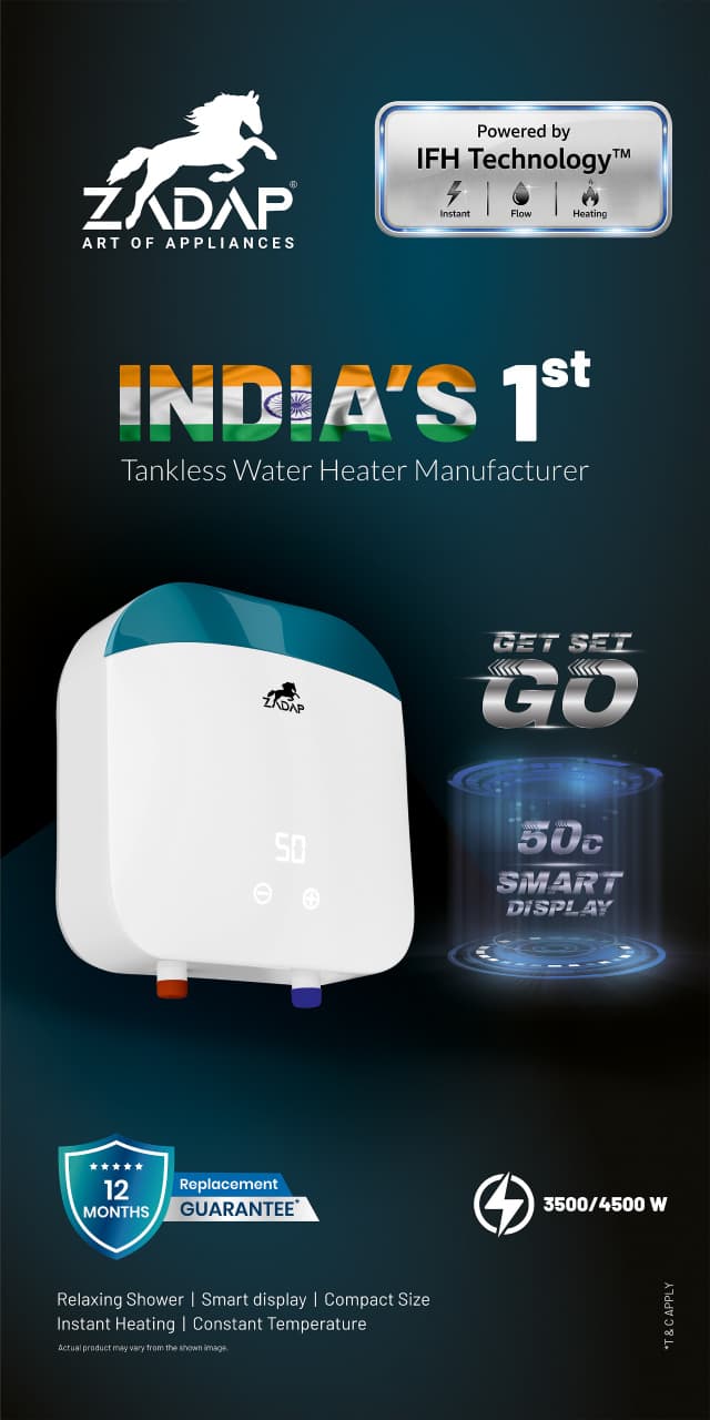 ZADAP Get Set Go Digital Tankless Water Heater