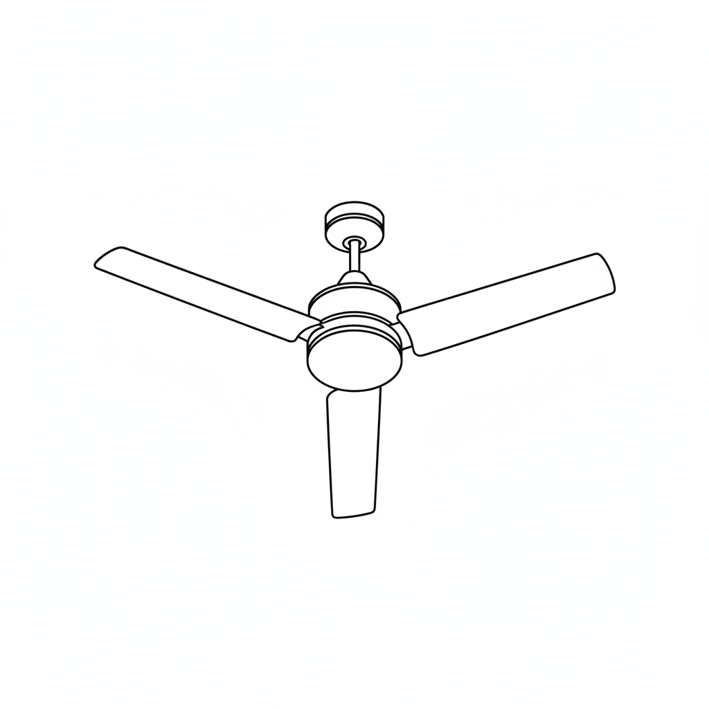 Ceiling fan line art