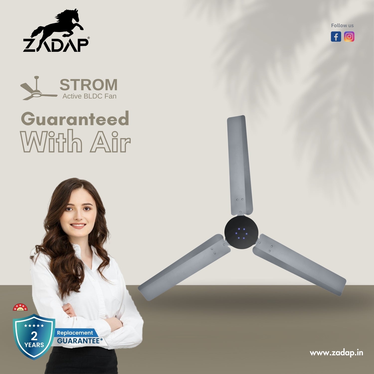 BLDC Ceiling Fan - STROM (Gray)