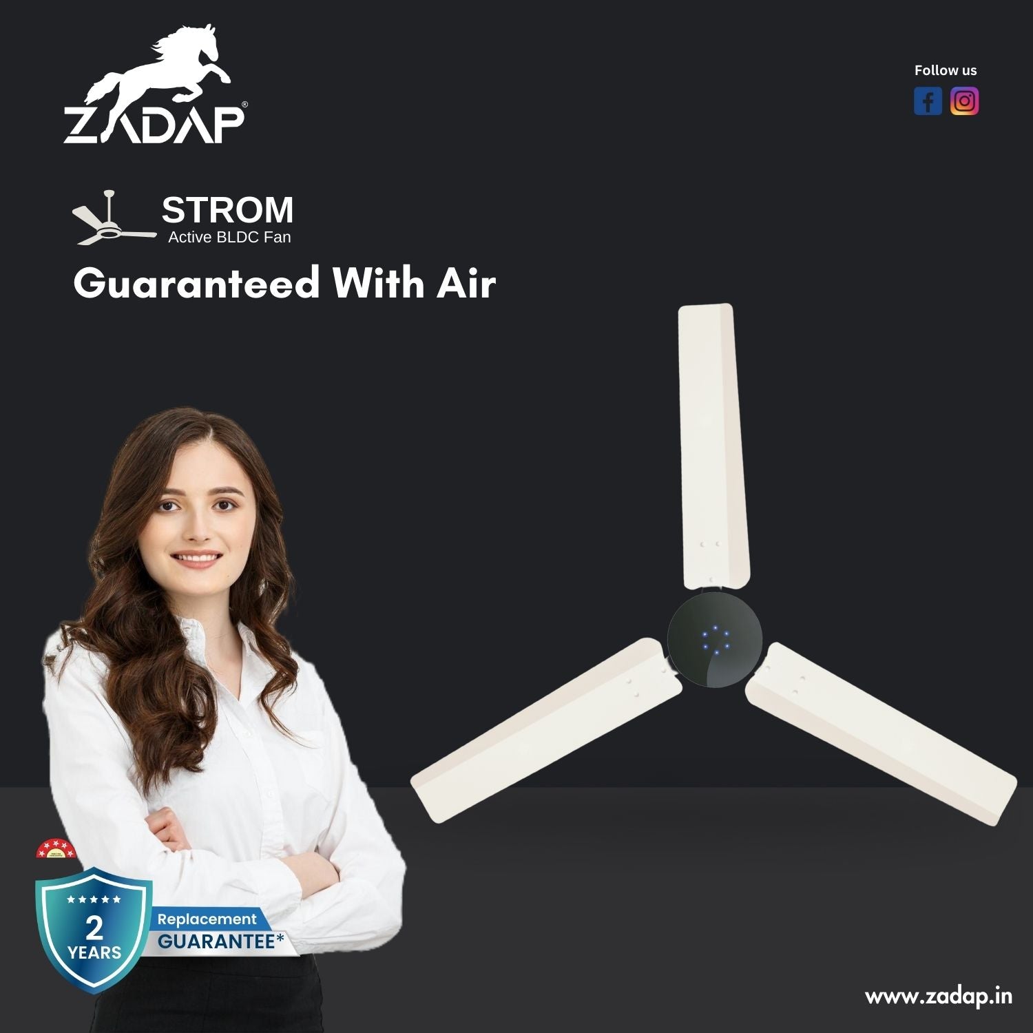 BLDC Ceiling Fan - STROM (Ivory)