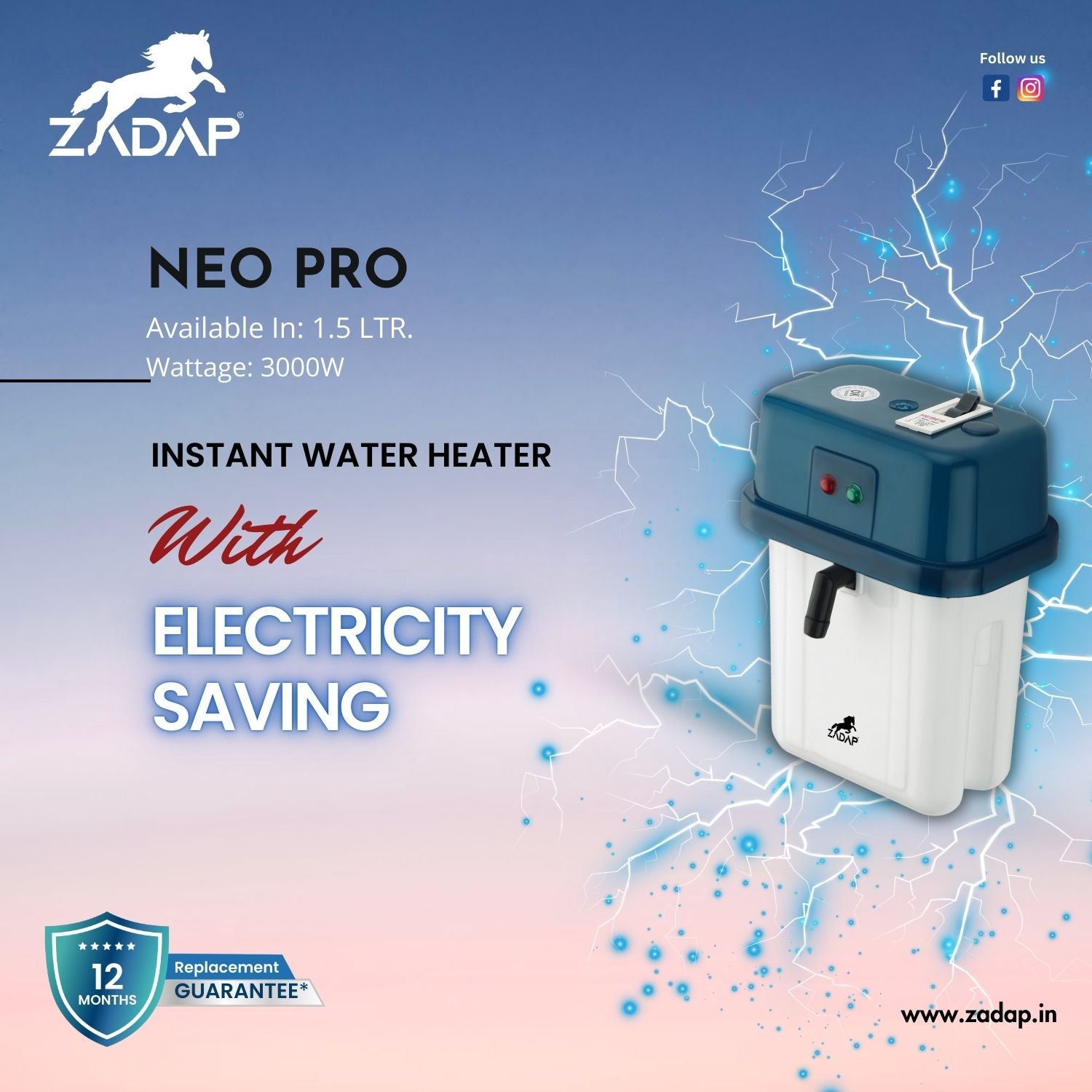 Portable Instant Water Heater - Neo Pro (With MCB)