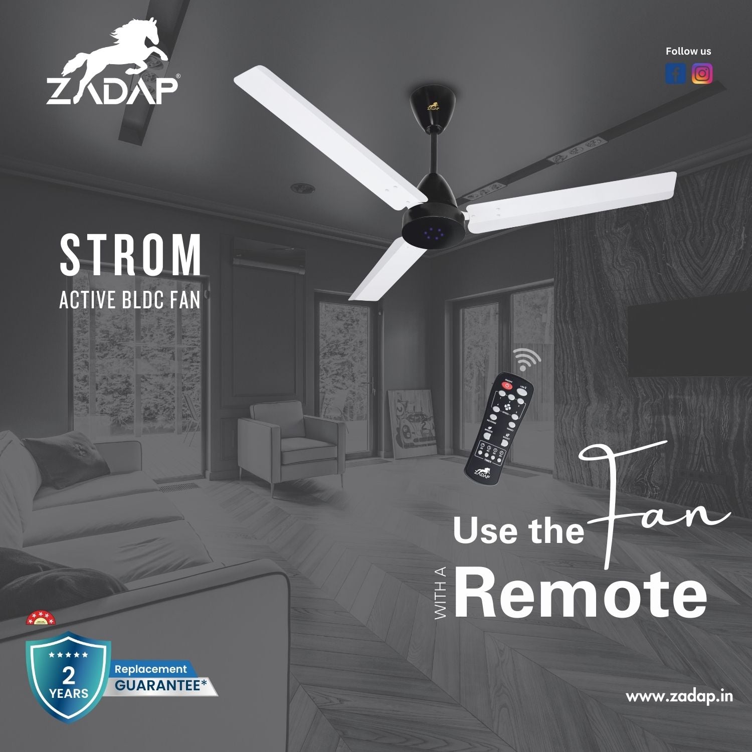 BLDC Ceiling Fan - STROM (White)