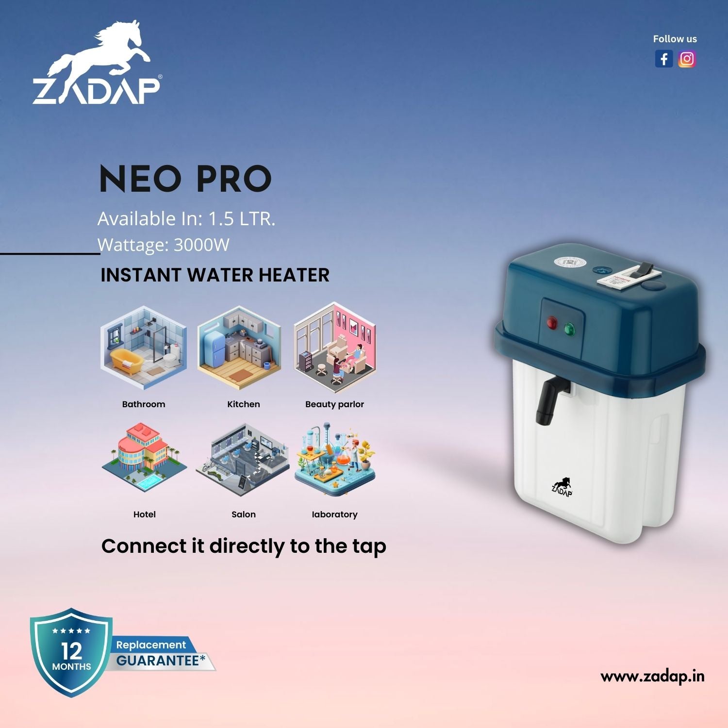 Portable Instant Water Heater - Neo Pro (With MCB)
