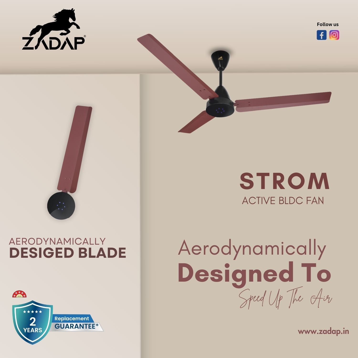 BLDC Ceiling Fan - STROM (Matt Brown)