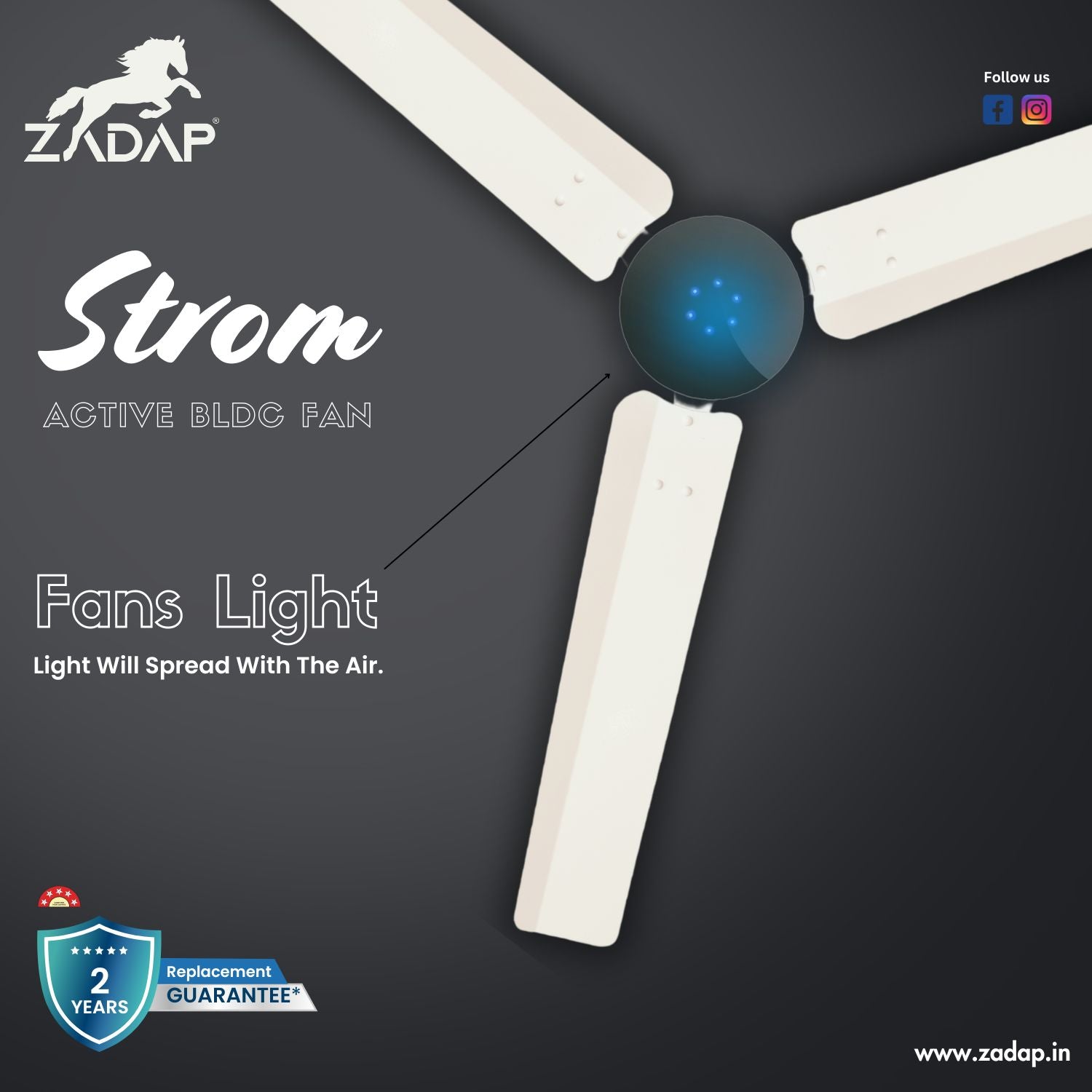 BLDC Ceiling Fan - STROM (Ivory)
