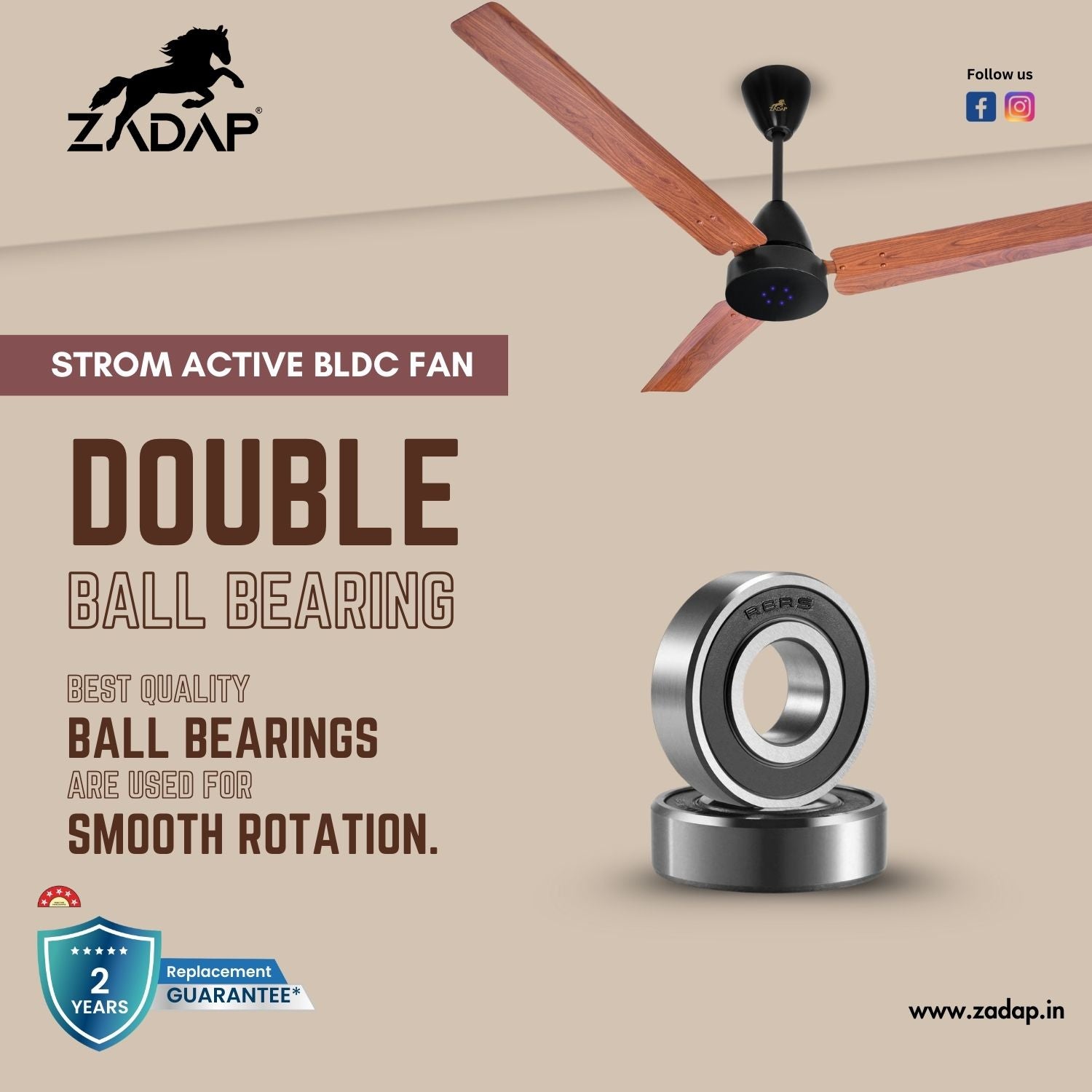 BLDC Ceiling Fan - STROM (Wooden)