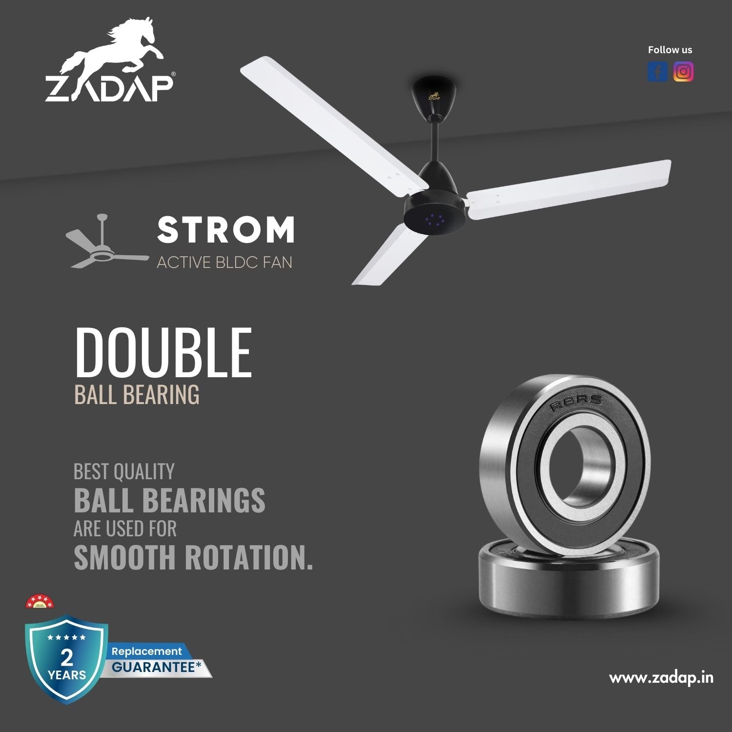 BLDC Ceiling Fan - STROM (White)