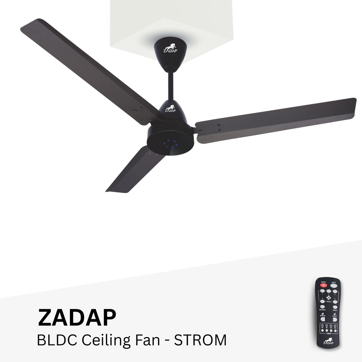 Zadap Strom BLDC Ceiling Fan with LED Lights | 28W Energy Saving | IR Remote | 900mm & 1200mm