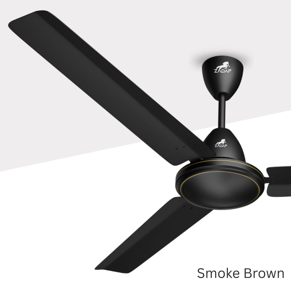 ZADAP CASA-Pro 1200mm BLDC Ceiling Fan with Remote | High Speed 390 RPM (Smoke Brown)