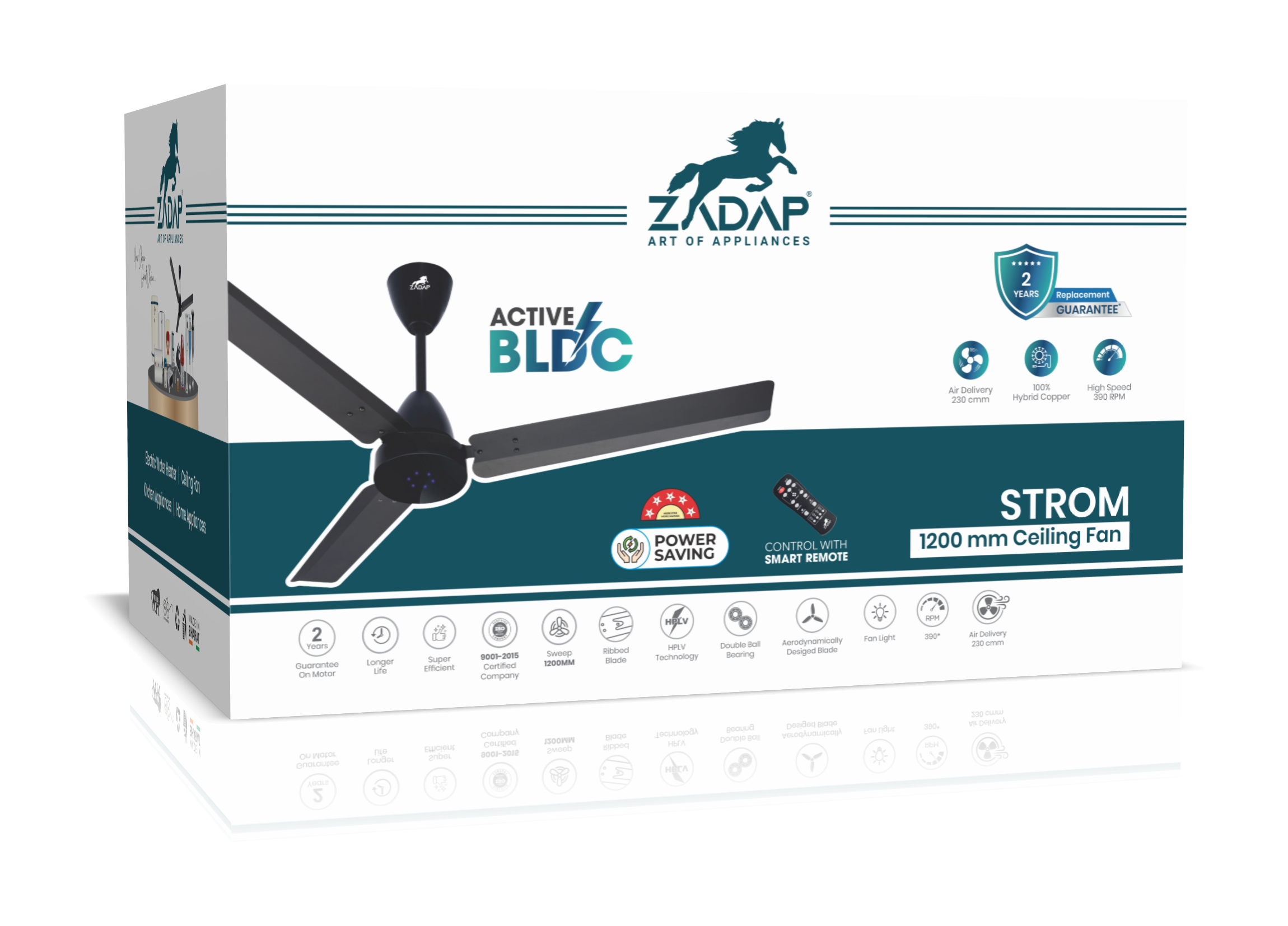 BLDC Ceiling Fan - STROM (Light Wooden)